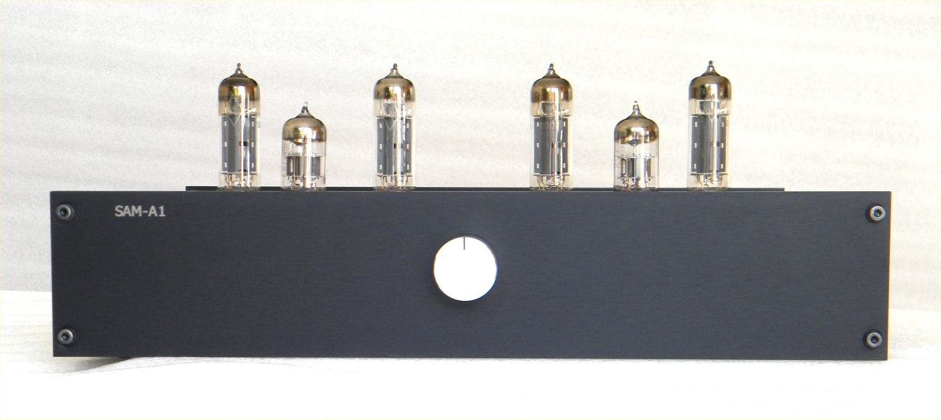 Picture of the SAM-A1 valve amplifier, a Customisable HiFi Stereo Valve Amplifier